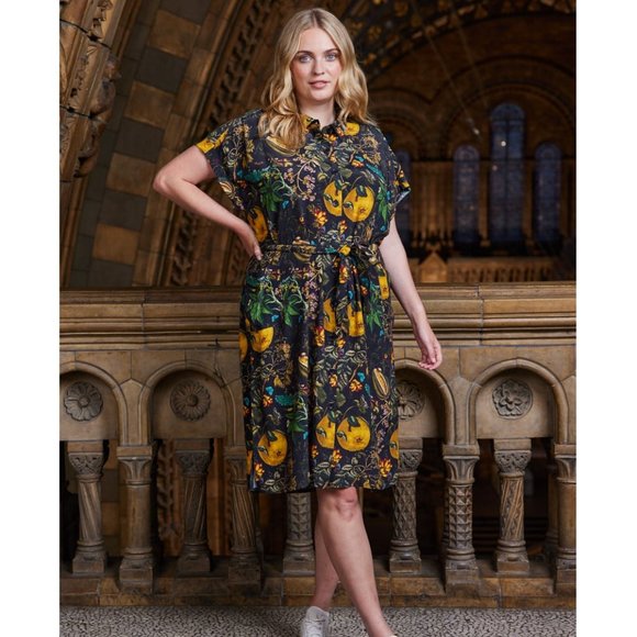 Joanie Clothing Dresses & Skirts - Natural History Museum X Joanie - Meronti Flora and Fauna Shirt Dress